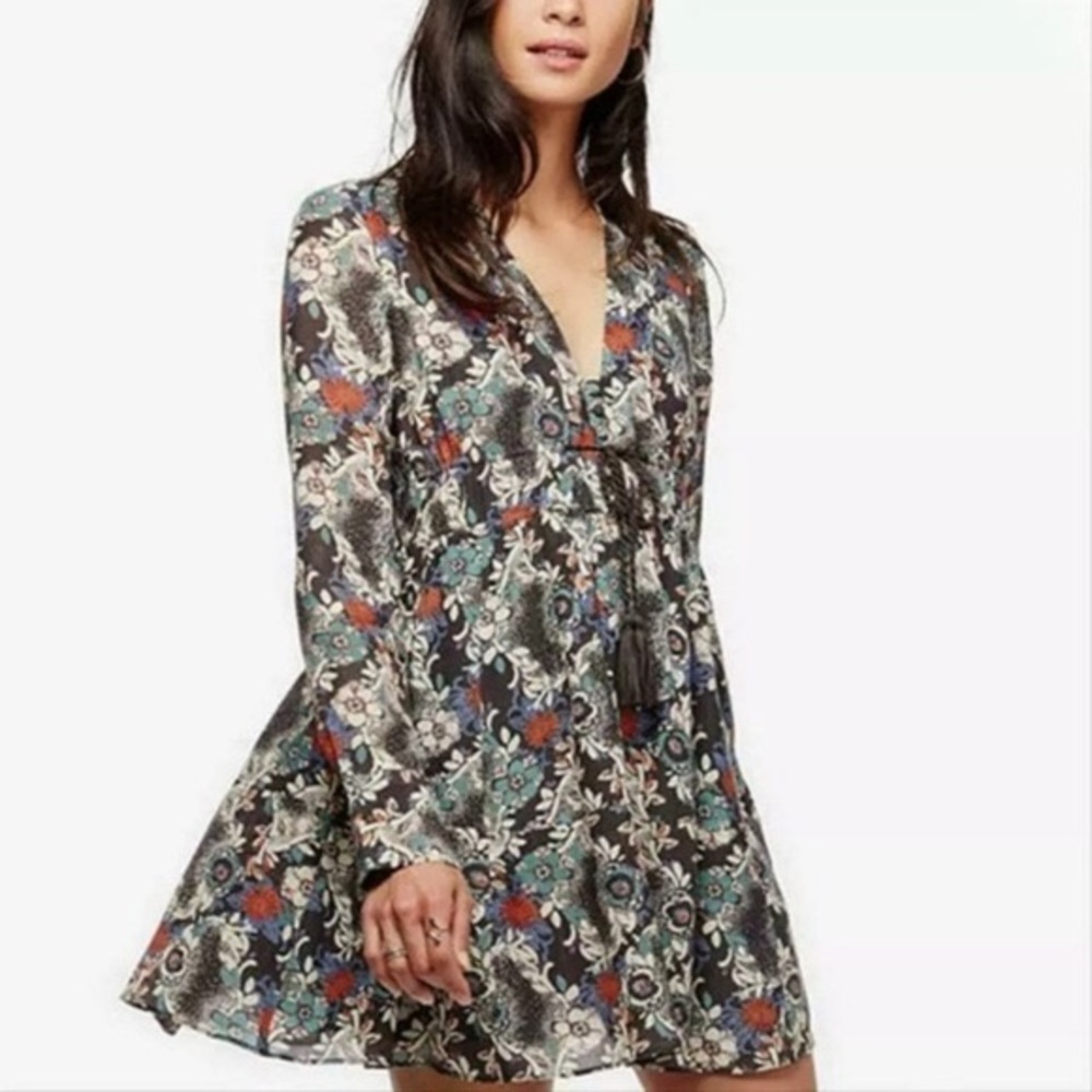 Free People Stealing Fire Printed Dress